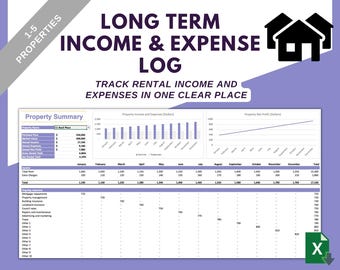 Rental Income and Expense Tracker | Multiple Property Spreadsheet
