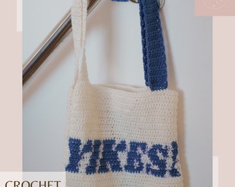 Crochet Tote Bag PATTERN Yikes Reversible Easy Quick Beginner Friendly Project For Summer Perfect Accessory for Picnics Walks Shopping