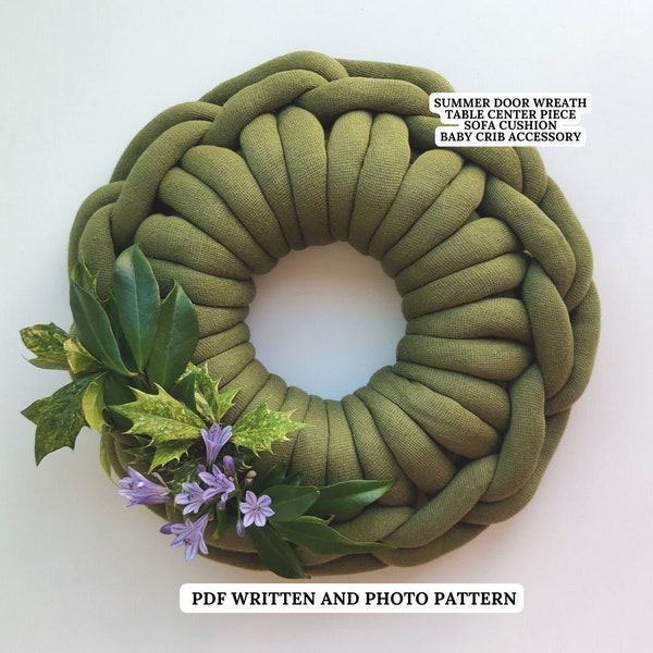 DIY PATTERN - Summer Wreath Pattern - Instant Digital Download Instructions - PDF Beginner Tutorial Home Decor