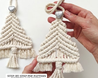 Macramé Christmas Ornament PATTERN | PDF Pattern Macrame Ornament | DIY Holiday Decoration Tutorial | Beginner Friendly Macarme