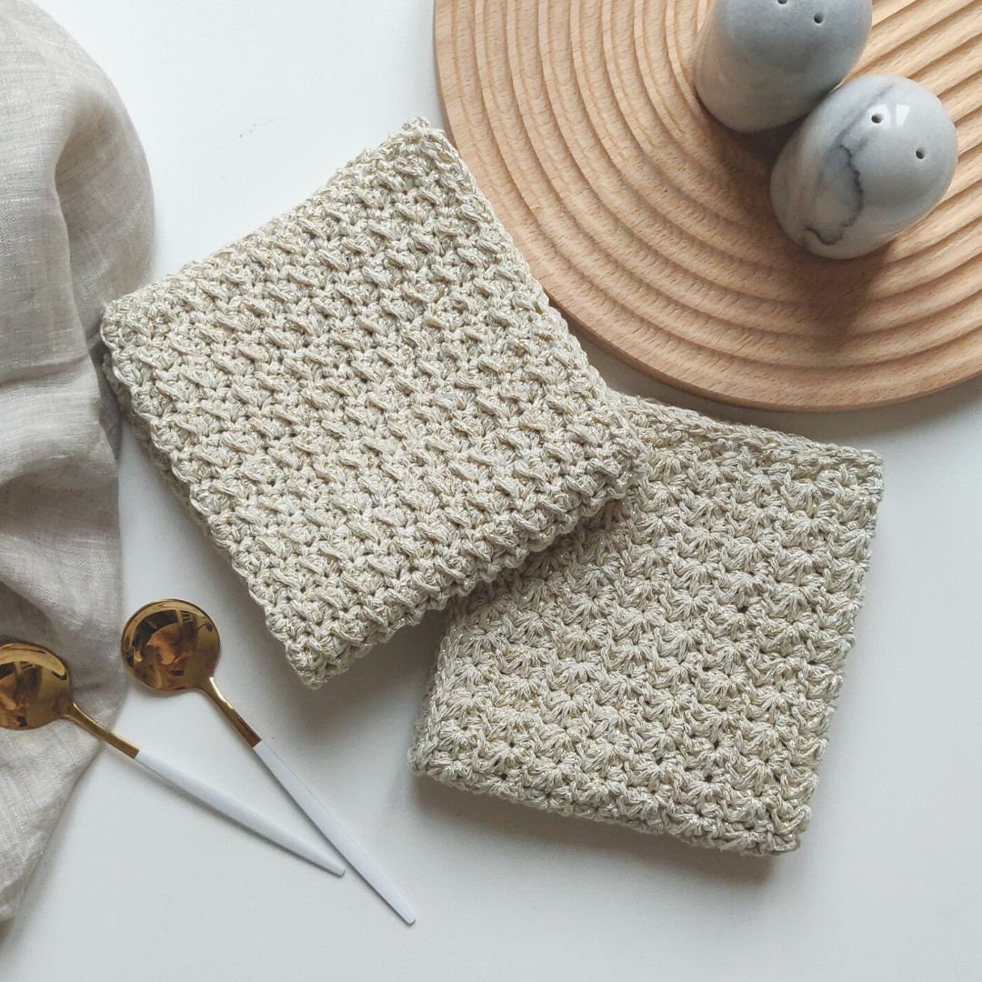 Farmhouse Dish Set Crochet Pattern - Crochet Dish / Wash Cloth, Hanging ...