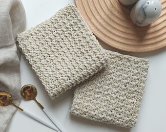 Bauernhaus Geschirr Set Häkelanleitung - Geschirr häkeln / Waschlappen, Hängetuch Muster - PDF Digital Download