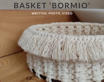 ENGLISCH | ITALIENISCHES Makramee-Muster Korb Bormio, Badezimmer-, Schlafzimmer-, Wohnzimmer-Einstellung – Makramee-Muster für selbstbewusste Anfänger