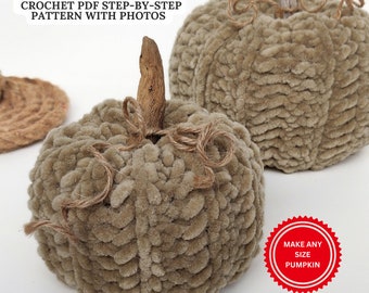 Crochet PATTERN Pumpkin - Home Decor, Autumn Decor, Living Room Setting - Confident Beginner Crochet Pattern
