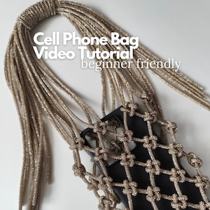 ENGLISH | ITALIAN Macrame Pattern Cell Phone Bag | PDF Pattern Cell Phone Strap | Beginner Tutorial