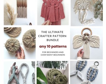 Macrame or Crochet Pattern Bundle | PDF Pattern | Macrame Tutorial | Knot Guide for Beginner | How to tutorial | Macrame DIY | Crochet PDF
