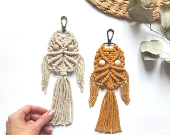 Macrame PATTERN - Written PDF and Knot Guide - diy macrame keychain owl - digital download OWL how to tutorial - Keychain Owl