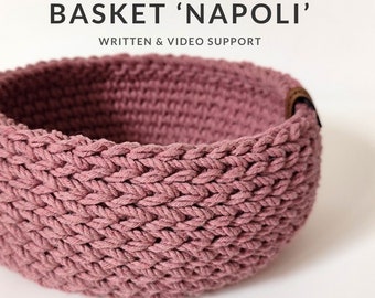 ENG | ITA Crochet Pattern Basket Napoli | Home Decor Tutorial | Beginner Friendly Crochet | PDF Pattern English and Italian | Easy Crochet