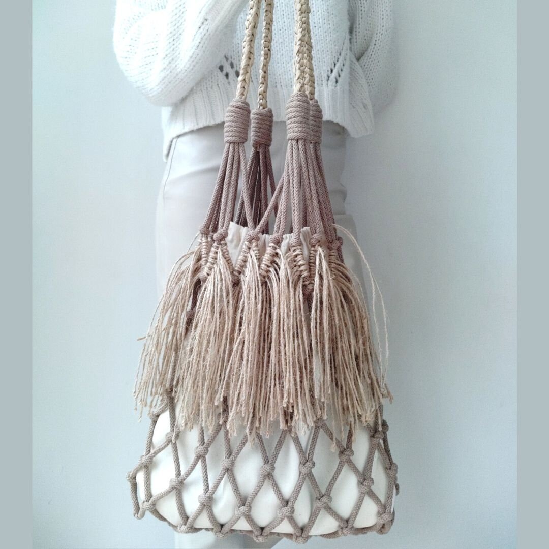 Macrame PATTERN Shopper With Lining | PDF Pattern Macrame Summer Bag ...