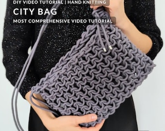 HANDStrickmuster Stylische City Bag | Video Tutorial mit Synchronsprecher