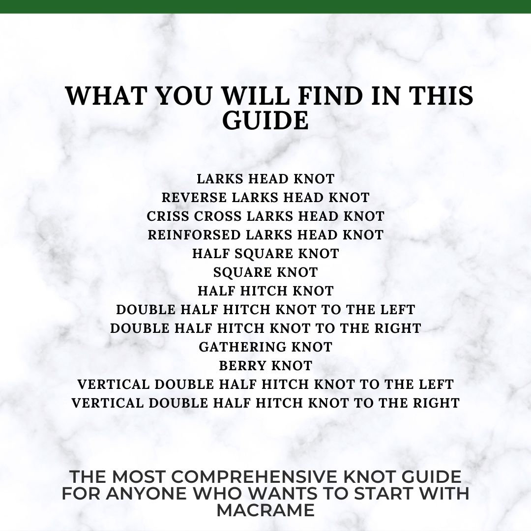 Macrame Knot Guide PDF Pattern Macrame Tutorial Knot Etsy Canada