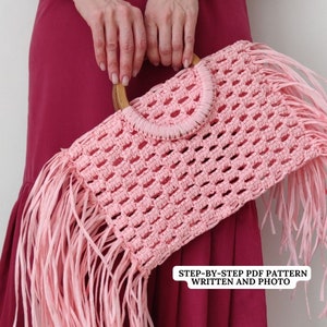 Macrame PATTERN Summer Bag &quot;Angel Wings&quot;| PDF Pattern Macrame Summer Bag | Beginner Macrame