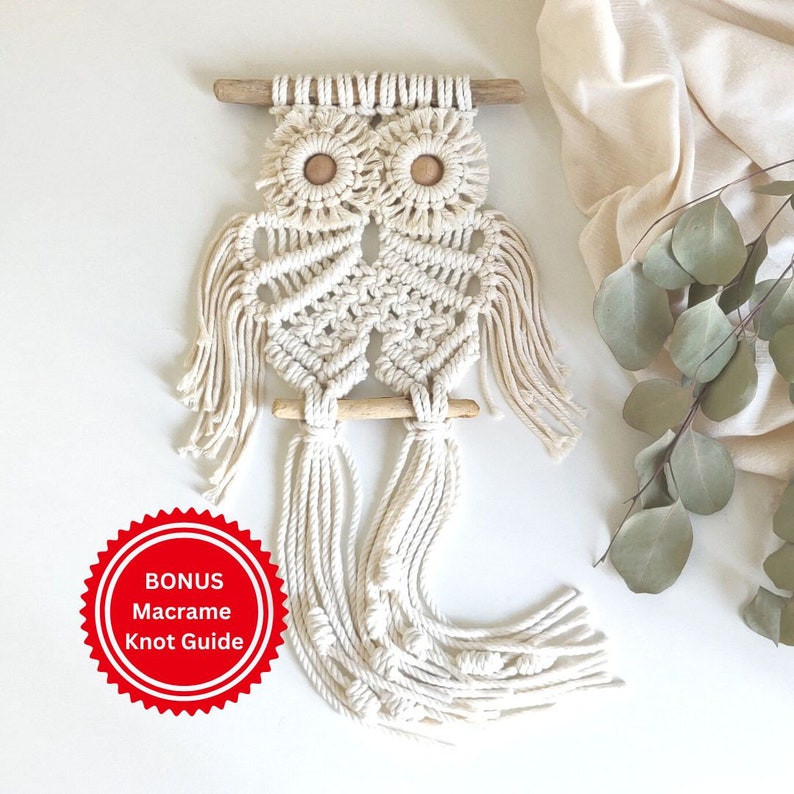 Macrame PATTERN Owl DIY Macrame OWL image 1