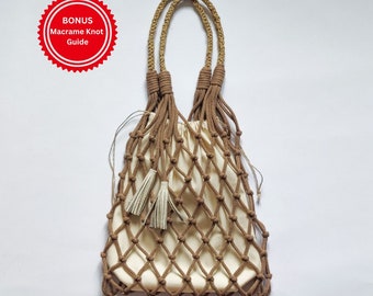 Macrame PATTERN Shopper with Tassels| PDF Pattern Macrame Summer Bag | Beginner Macrame