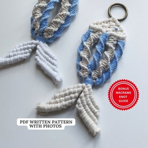 PADRÃO Macrame - Macrame Fish - Download digital instantâneo - PDF Tutorial para iniciantes Chá de bebê, lembrancinha, decoração de casa, chaveiro, berçário