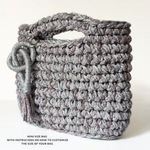 Crochet Purse Pattern Garda Mini PDF Pattern Crochet tutorial Crochet Purse Woman Bag, Shopping Bag, Handbag, Crochet Shoulder Bag image 2