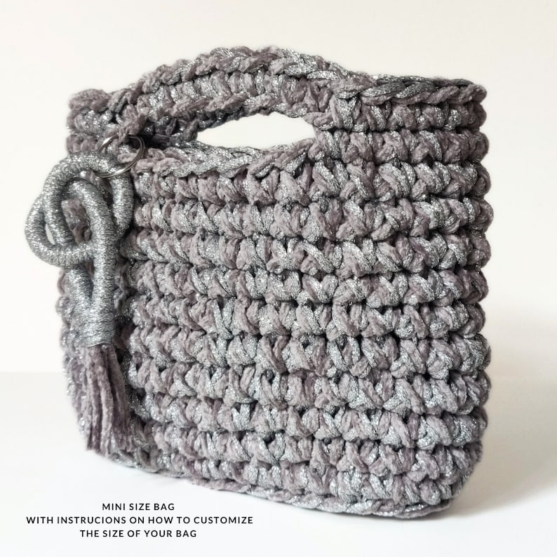 Crochet Purse Pattern Garda Mini PDF Pattern Crochet tutorial Crochet Purse Woman Bag, Shopping Bag, Handbag, Crochet Shoulder Bag image 2