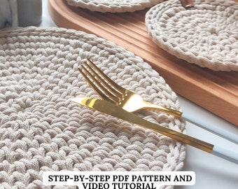Crochet PATTERN Placemat and Coaster, Table Setting | Beginner Friendly Crochet Pattern | Easy Crochet