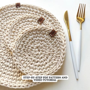 Crochet PATTERN Coaster Placemat | Kitchen Decor Tutorial | Beginner Friendly Crochet | PDF Pattern ENGLISH | Easy Crochet