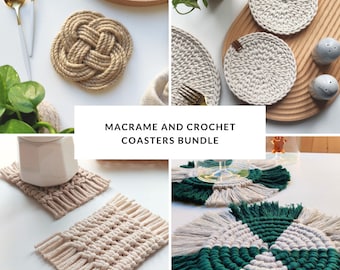 Crafter PATTERN Bundle - Macrame and Crochet Coasters - Table Setting
