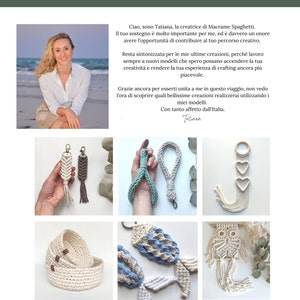 May include: A collection of macrame wall hangings, keychains, and baskets in various colors and styles. The items are made with natural fibers and feature unique designs, including a heart-shaped wall hanging, an owl wall hanging, and a set of nested baskets.