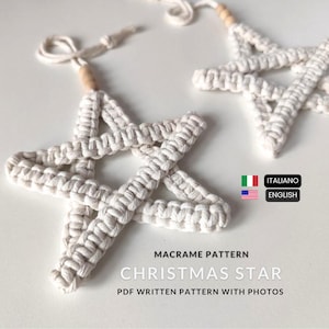 Macrame Christmas Star Ornament PATTERN | PDF Pattern Christmas Ornament | DIY Holiday Decoration Tutorial | Beginner Friendly Macrame