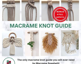 Guide des nœuds en macramé avec des modèles PDF bonus | Tutoriel macramé | Guide des nœuds pour débutant | Comment faire un tutoriel