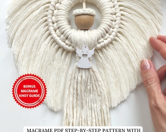 Makramee ANLEITUNG Mini Engel | PDF-Schnittmuster Makramee Puppe | DIY Urlaub Dekoration Tutorial Anfänger