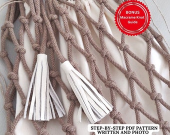 Macrame PATTERN Shopper with Tassels| PDF Pattern Macrame Summer Bag | Beginner Macrame