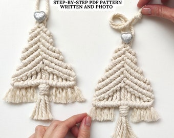 Macramé Christmas Ornament PATTERN | PDF Pattern Macrame Ornament | DIY Holiday Decoration Tutorial | Beginner Friendly Macarme