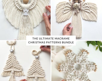 Macrame Christmas Patterns Bundle | DIY Holiday Decoration Tutorial | DIY Macramé Christmas Ornaments Pattern