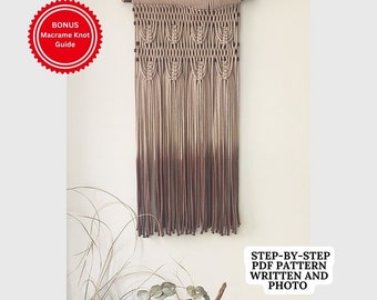 Makramee MUSTER Wandbehang - Written PDF and Knot Guide - Macrame Wall Decor - Roma