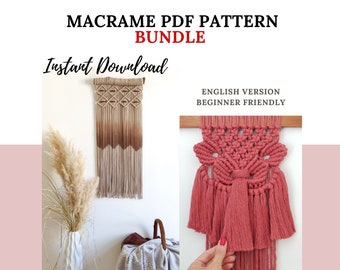 Makramee-Muster-Bundle, geschriebenes PDF und Knot-Anleitung, DIY-Makramee-Wandbehang, Anleitung zum digitalen Download - MILANO, FLORENZ
