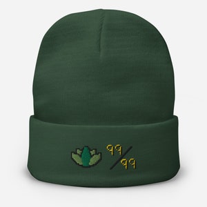 OSRS - Level 99 Herblore Embroidered Unisex Beanie Runescape MMORPG Inspired Gift Multi-Colours