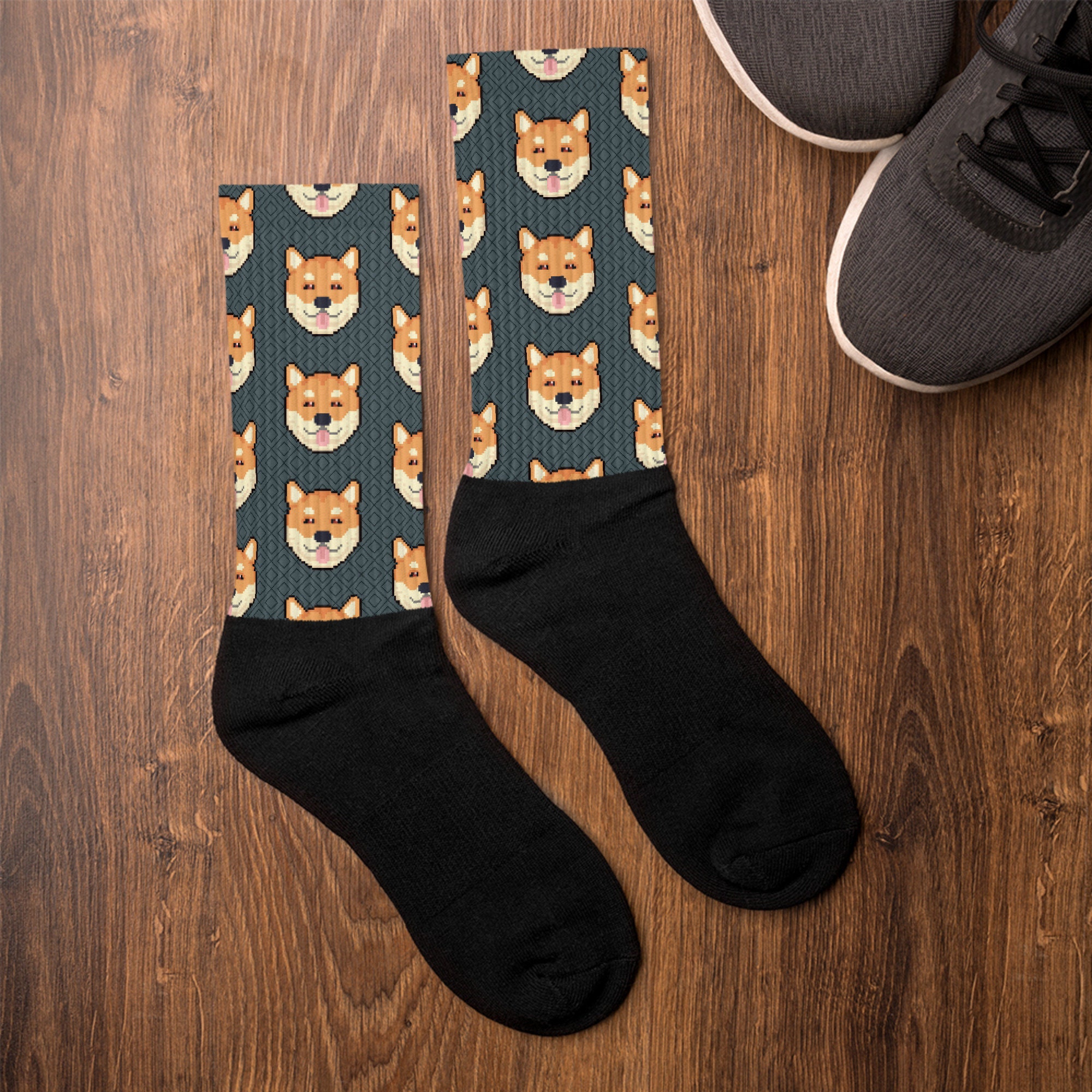 Shiba Inu Calzini Regalo 8-Bit Style
