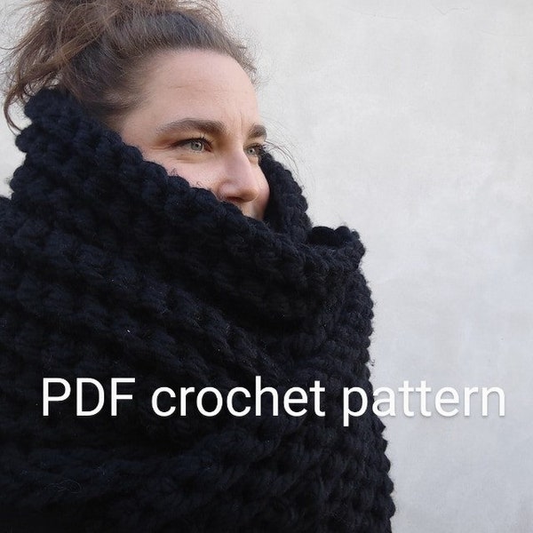 Chunky scarf video PDF tutorial pattern Ribbed scarf Oversized scarf Schal DIY step by step with photos Total beginner friendly Wrap shawl