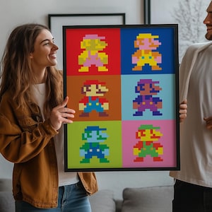 Mario Pop Art Poster: Retro Video Game Room Decor (Digital Print)