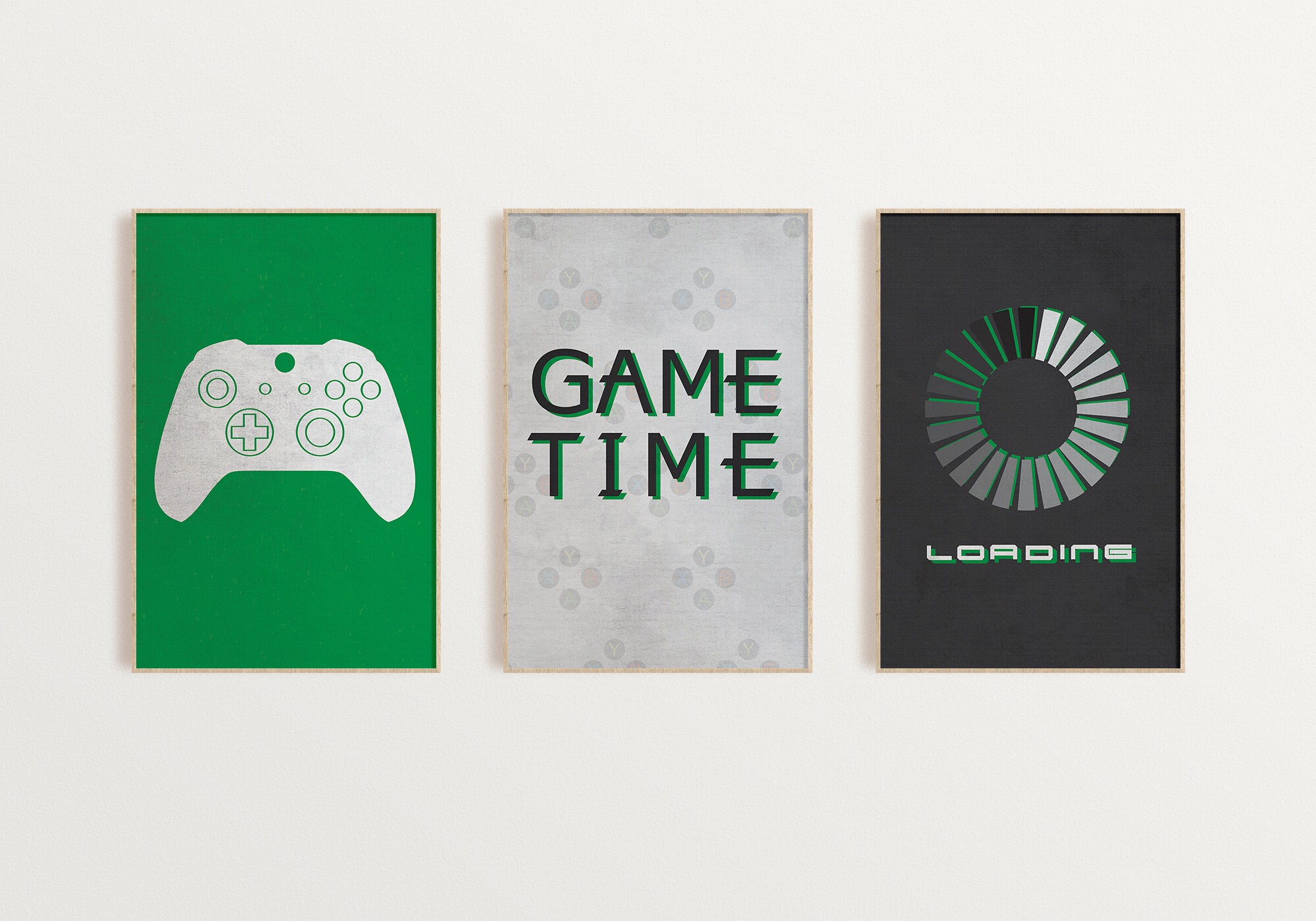 Gaming wall Art Prints, Digital Print, xbox Wall Decor, Set of 3, Gaming Room Decor, Video Game Print, Man Cave Sign, 5 Sizes