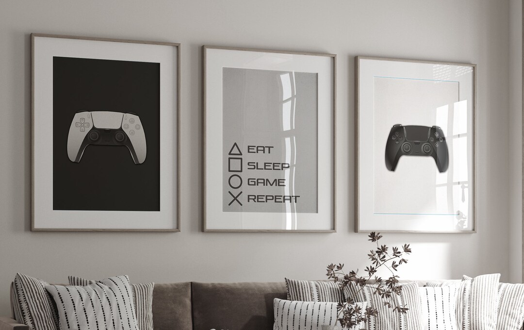 Gaming Wall Art Prints, Digital Print, Game Room Wall Decor, Set of 3