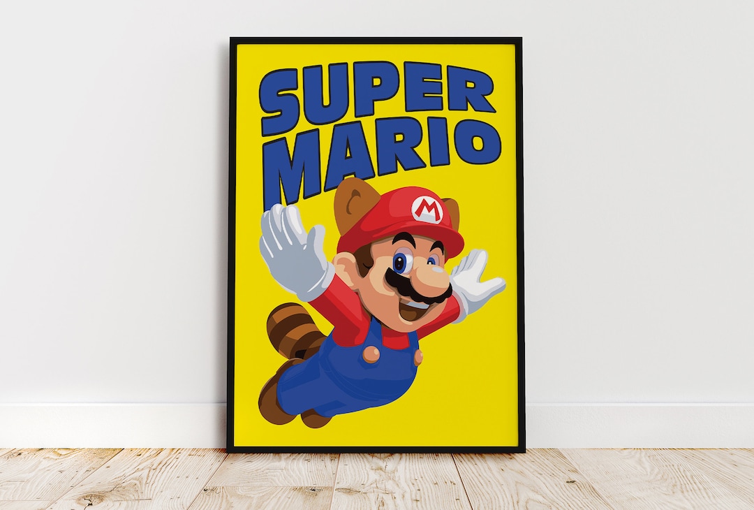 Retro Mario Poster, Vintage Video Game Poster, Game Room Wall Art ...