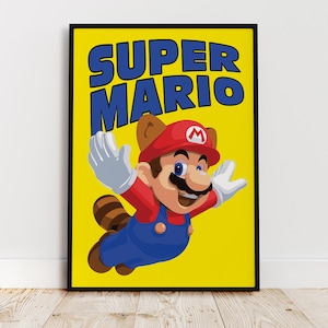 Mario poster, Game Wall Decor, Digital Prints,Video Game Room Poster, Gift for kid, Gaming room, Man Cave Wall art, retro gaming art