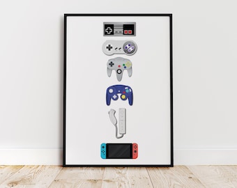 Stampa Controller Evolution: decorazione murale per la stanza dei giocatori (download digitale)