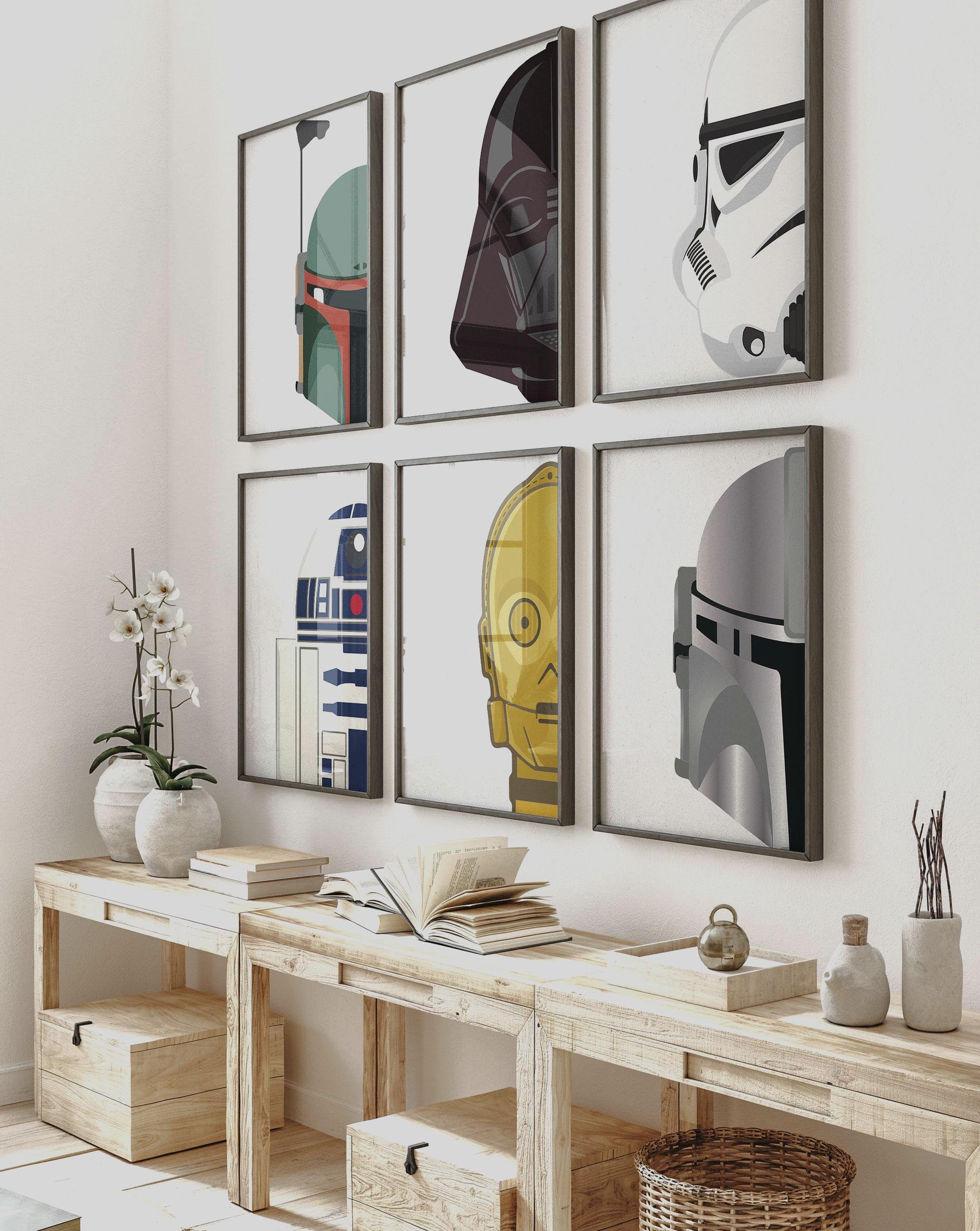 Grand Tableau Star Wars – Impression Sur Toile Avec Cadre Bois – 101x76 Cm – Neuf
