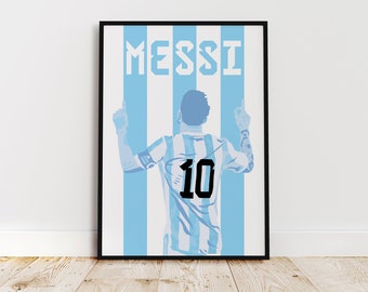 Messi Argentina World Cup Poster: Minimalist Kids Room Decor (Digital Download)