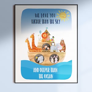 Noah&#39;s Ark Nursery Print: Bible Verse, Christian Decor (Digital Download)