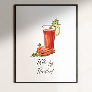 Margarita Cocktail Bar Decor, Afdrukbare kunst aan de muur, Bloody Mary, Great Gift Idea, Bar Cart Decor, Drink Puns,