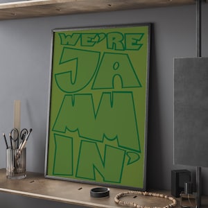 Reggae Music Print: &#39;We&#39;re Jammin&#39; Typography (Digital Download)