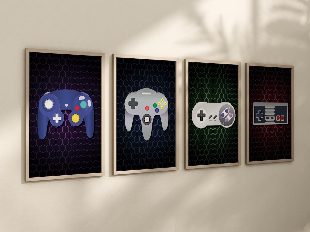 Retro Game Controller Art Prints: Set of 4 (digital Download) - Etsy