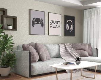 Láminas de arte mural de videojuegos, decoración para sala de juegos (descarga digital)
