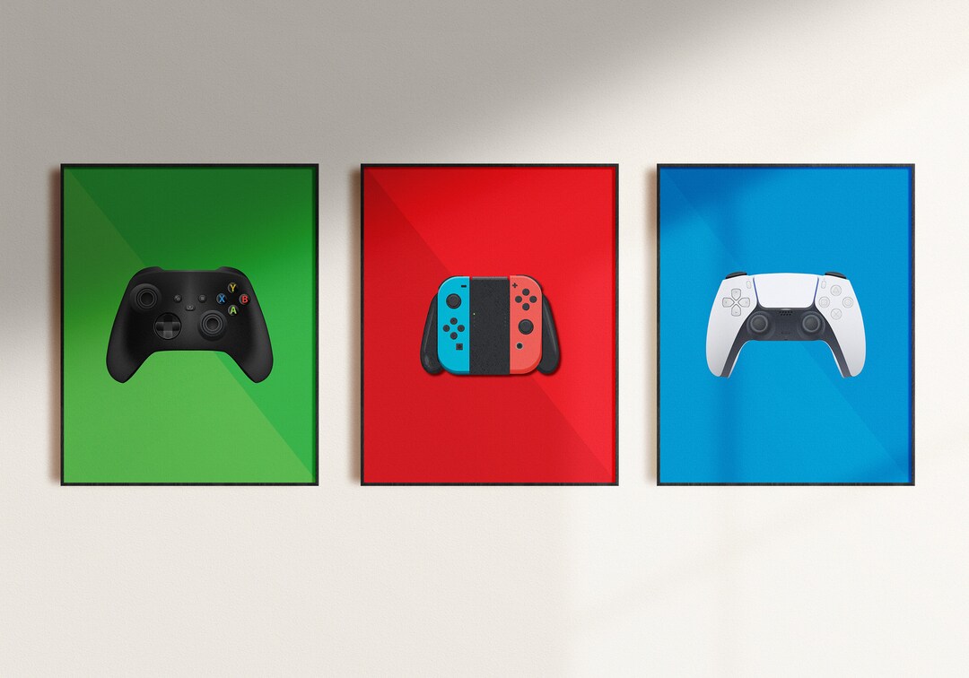 Video Game Controller Wall Decor Digital Prints Game Room Etsy
